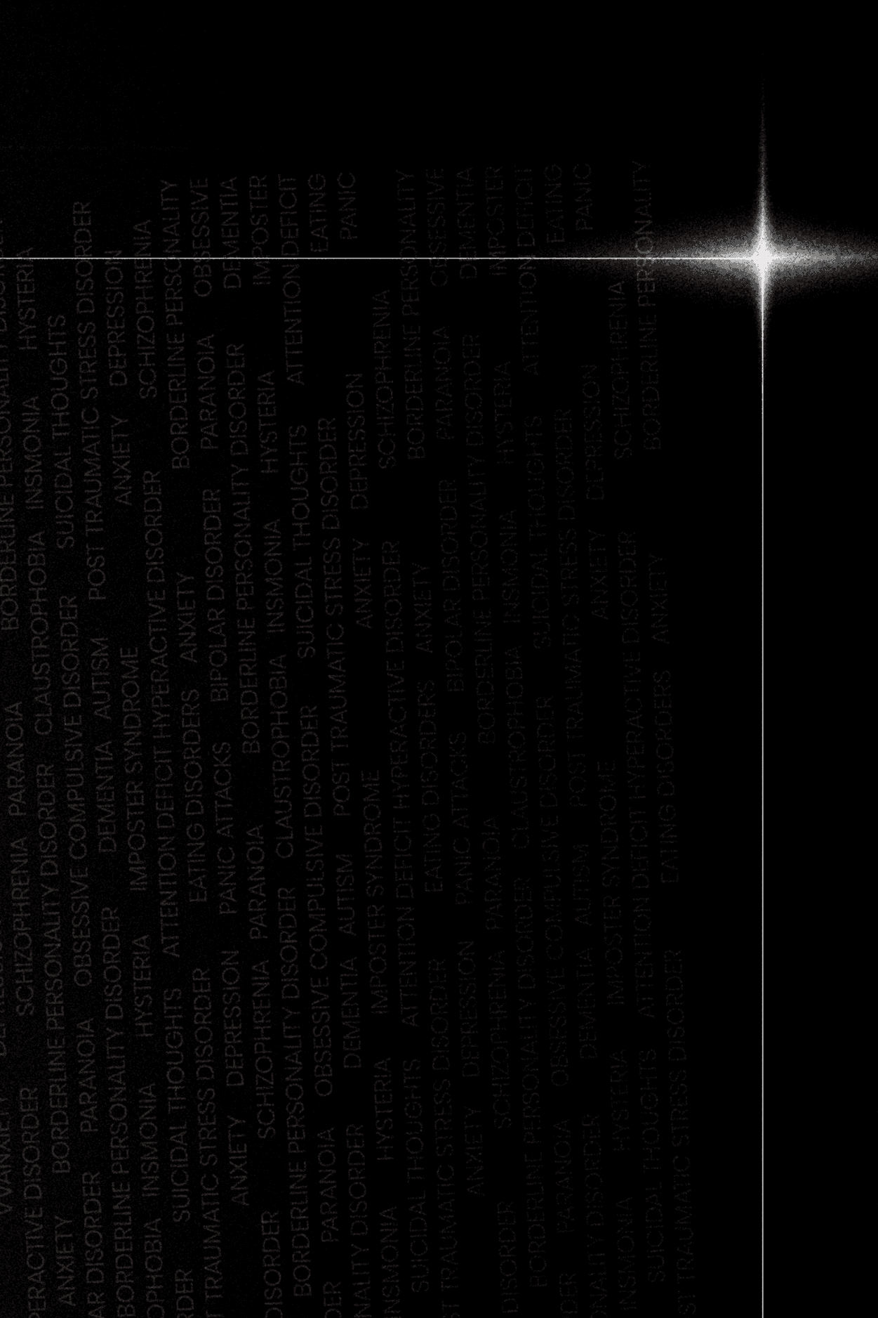 Close-up of a single star of light at the corner of the dark first Hope poster