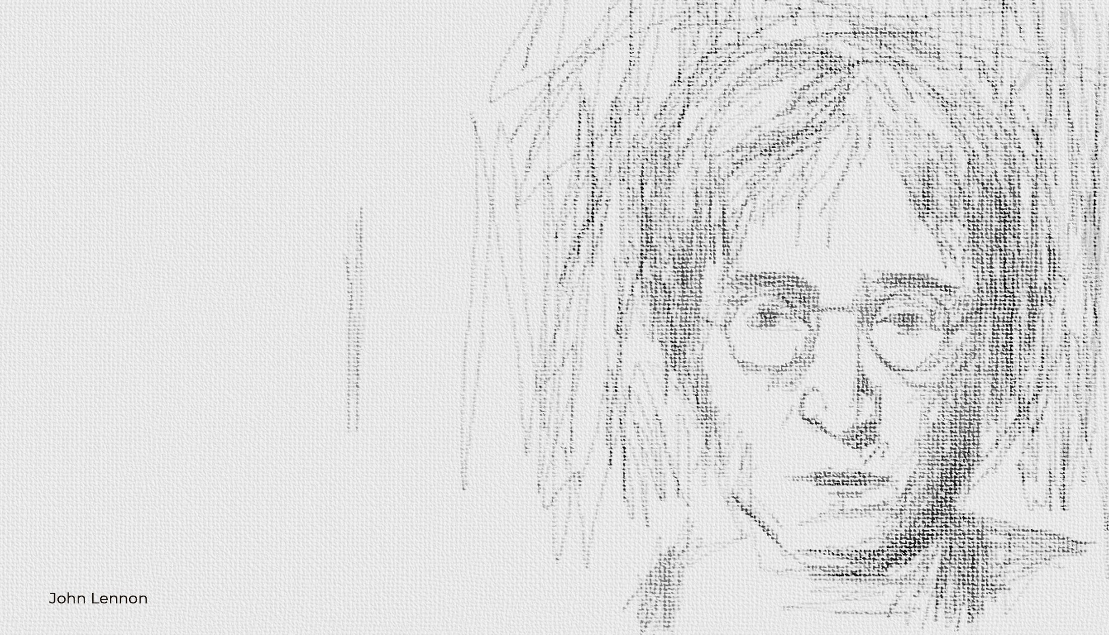 Pencil sketch portrait of John Lennon with round glasses