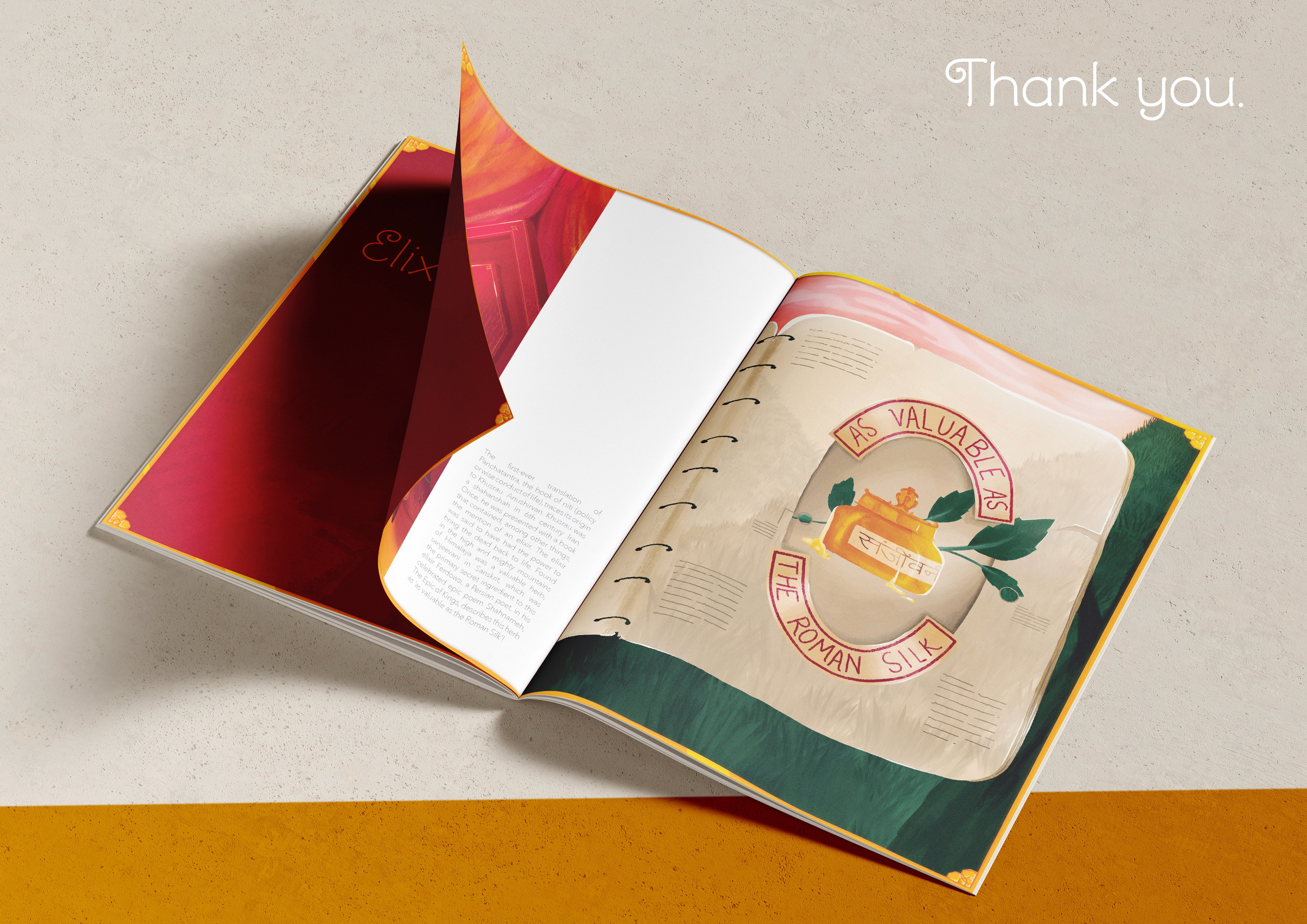 Open copy of The Translation zine with the words Thank you