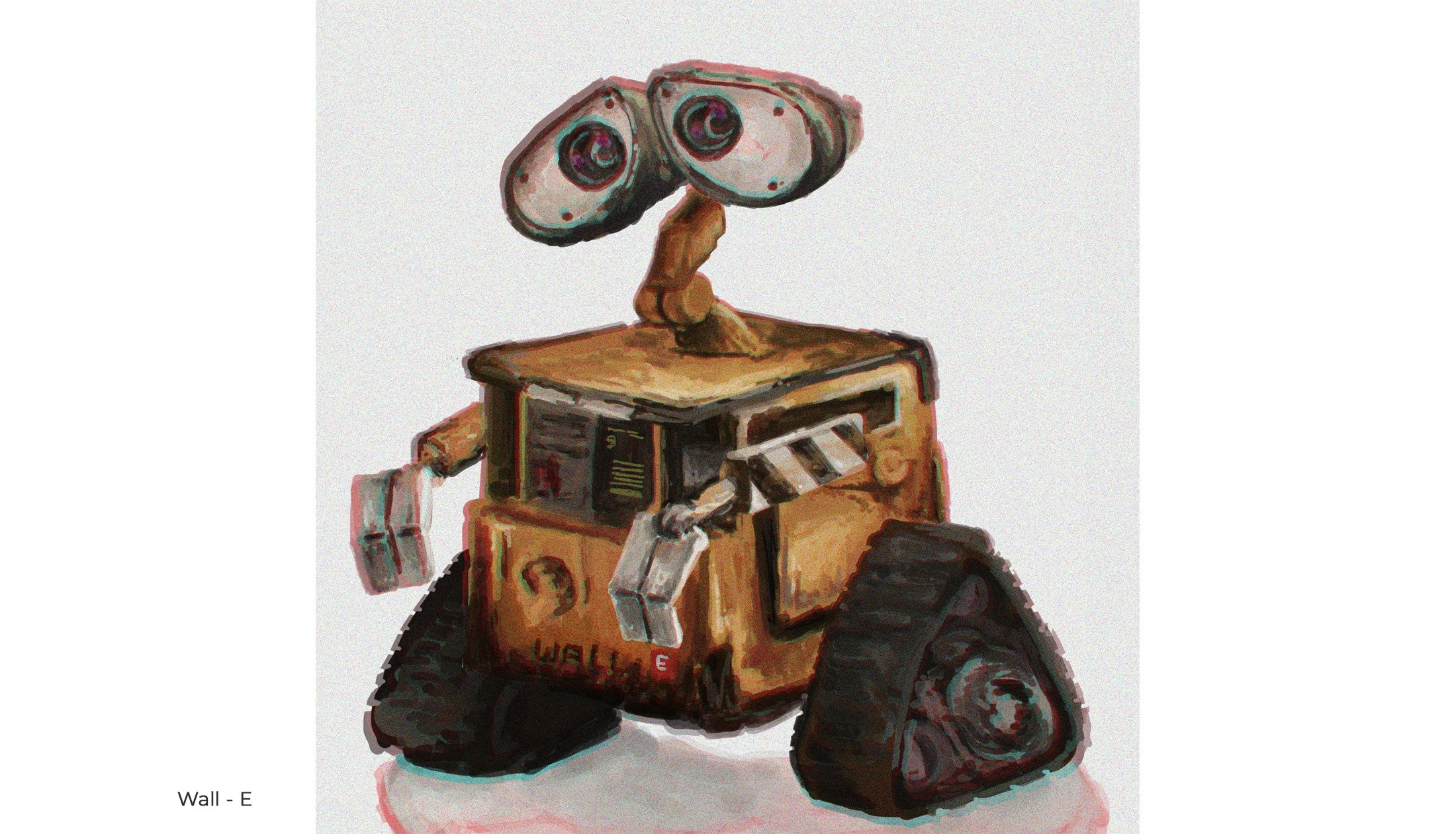 Digital painting of the robot Wall-E