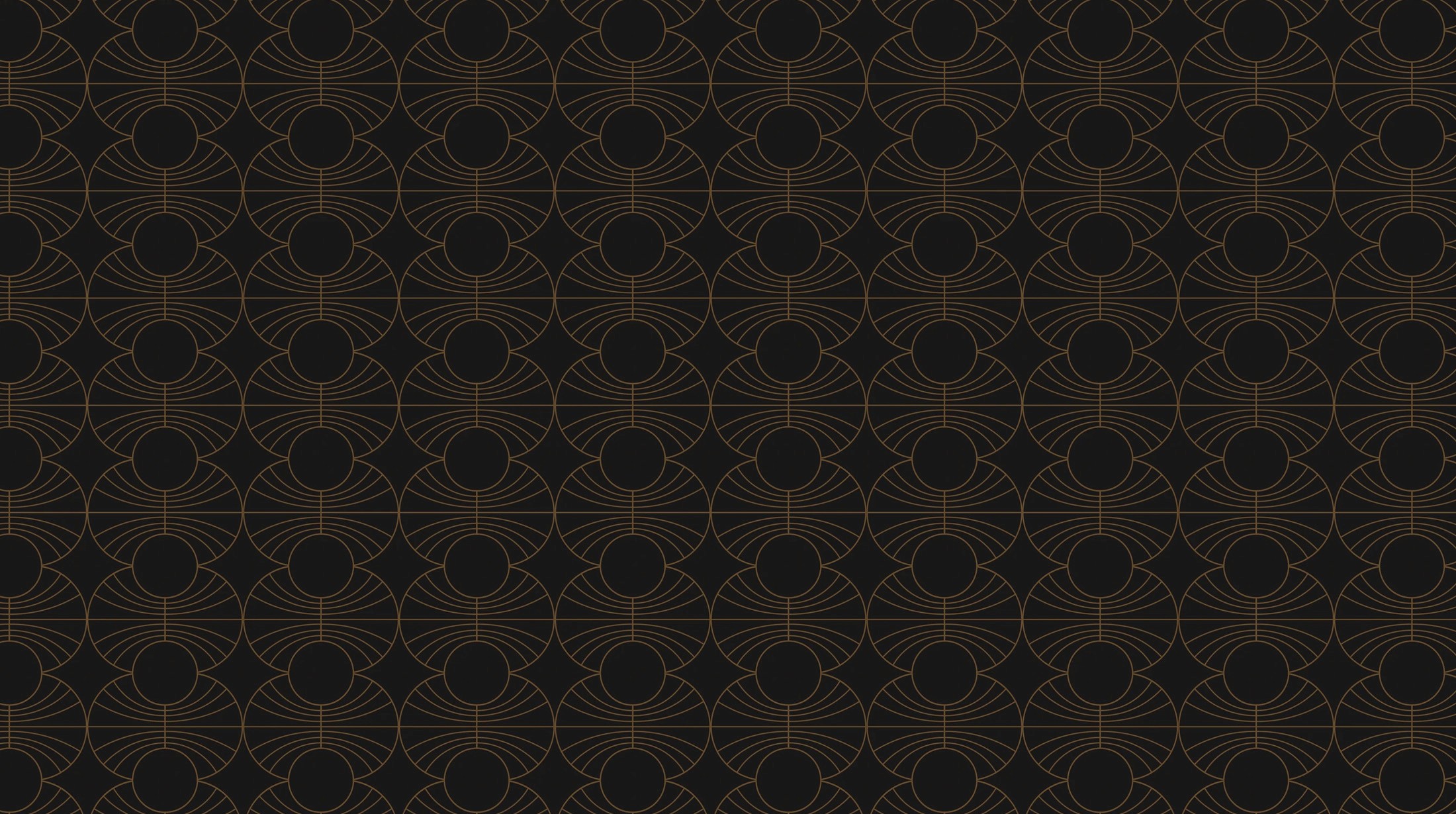 Shrians Jewels pattern of overlapping gold circles on black